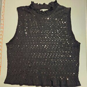 DKNYJeans Sequin Short Sleeve Shirt Size XL